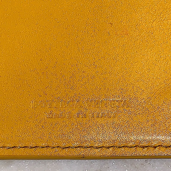 BOTTEGA VENETA CONTINENTAL WALLET BILLFOLD INTRECCIATO MUSTARD LEATHER - Picture 14 of 15